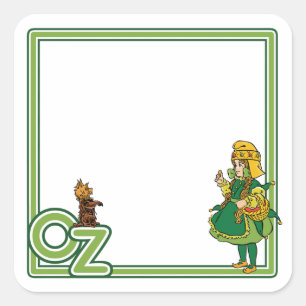 Adesivo Quadrado Vintage Wizard of Oz; Dorothy and Toto