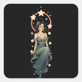 Adesivo Quadrado Vintage Woman