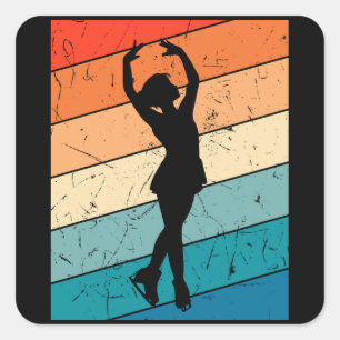 Adesivo Quadrado VINTAGEM DE PATILHÃO DE GELO Figura Ice De PISTA