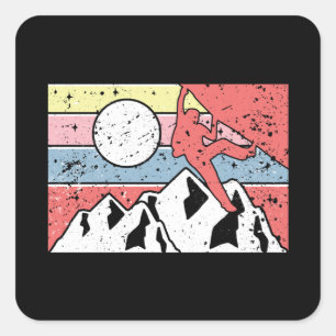 Adesivo Quadrado Vintagem de Retro Escalada de Rock