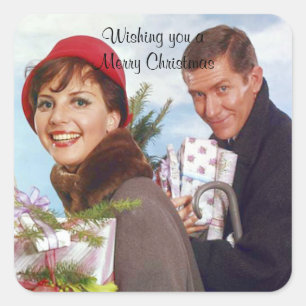 Adesivo Quadrado Vintel de Natal Comprando