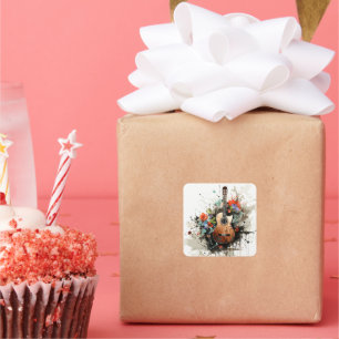 Adesivo Quadrado Violão