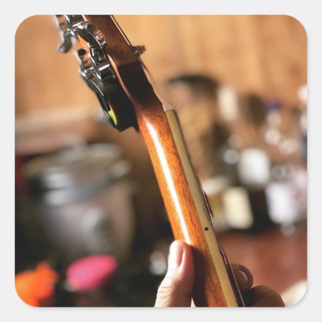Adesivo Quadrado Violão acústico bonito (Frente)