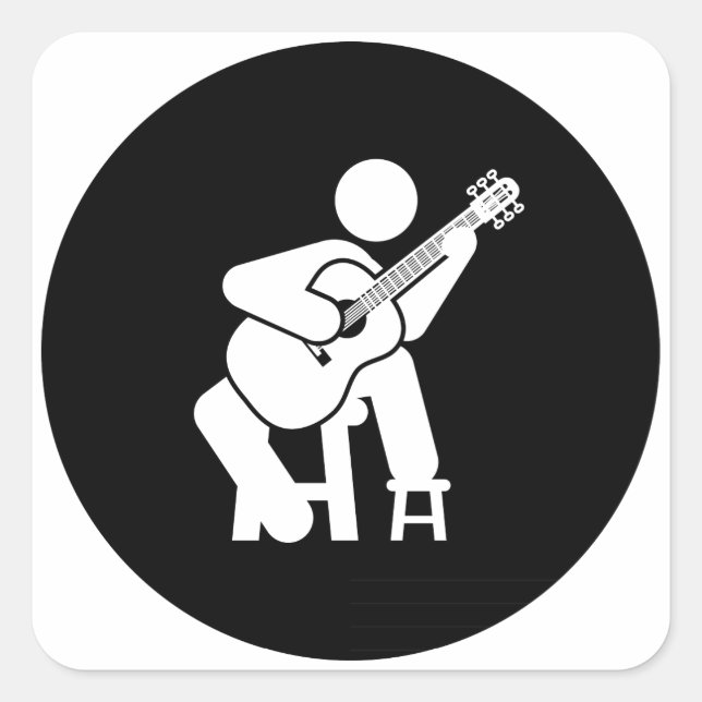 Adesivo Quadrado Violão Clássico (Frente)