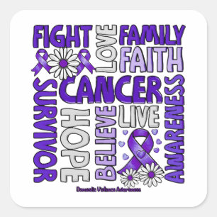 Adesivo Quadrado Violência Doméstica Sensibilização - Luta contra o