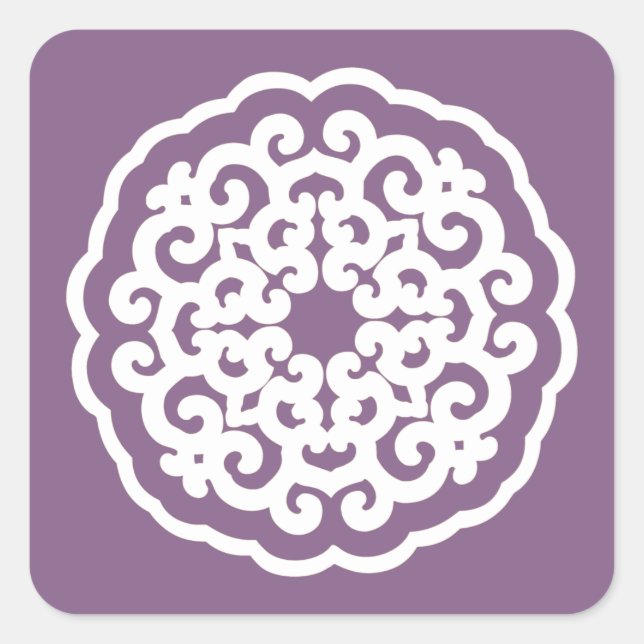 Adesivo Quadrado Violet Asian Moods Mandalla (Frente)