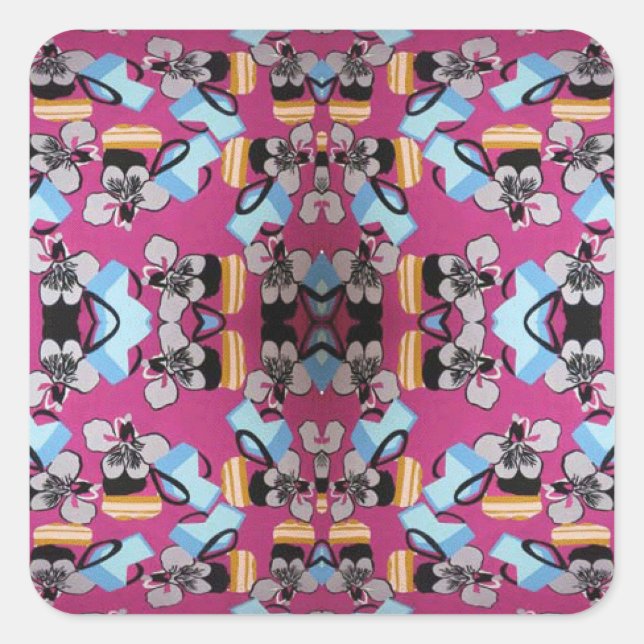 Adesivo Quadrado Violetas Doce E Mobiliário (Frente)