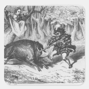 Adesivo Quadrado Violette e Ourson