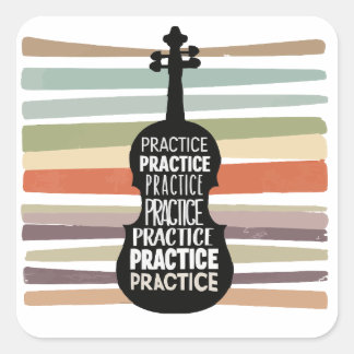 Adesivo Quadrado violin retro