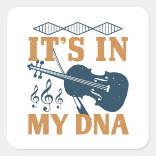 Adesivo Quadrado Violino - Está no meu DNA