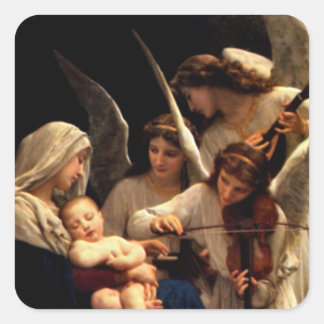 Adesivo Quadrado Virgem Abençoada Maria e Criança Criança Jesus