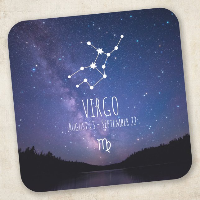 Adesivo Quadrado Virgem | Constelação Zodiac Personalizada (Criador carregado)
