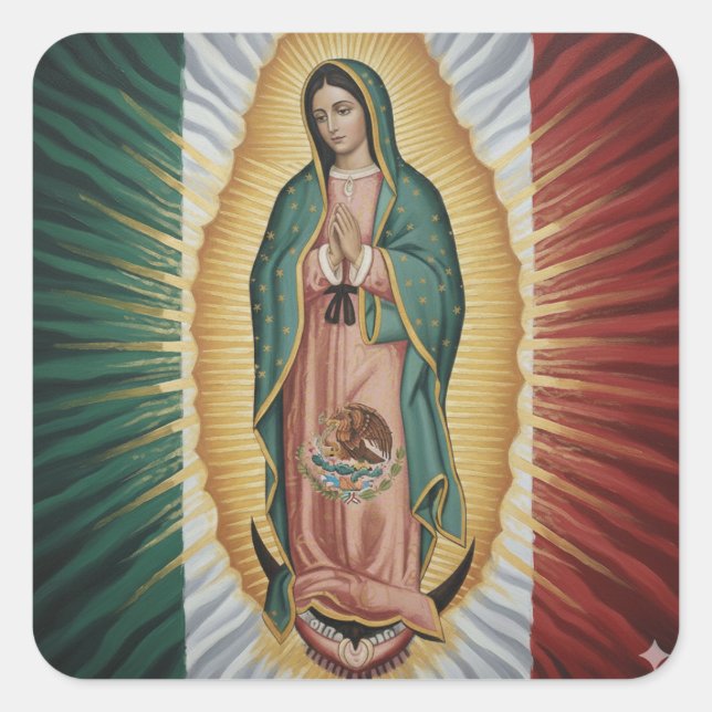 Adesivo Quadrado Virgem de Guadalupe - México (Frente)