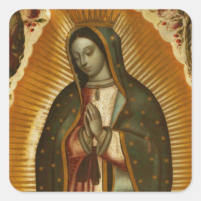 Adesivo Quadrado Virgem de Guadalupe Nossa Senhora Mãe Maria (Frente)