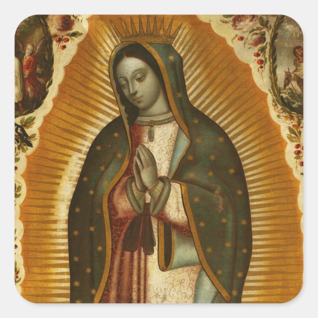 Adesivo Quadrado Virgem de Guadalupe Nossa Senhora Mãe Maria (Frente)