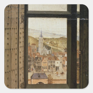 Adesivo Quadrado Virgem e Criança antes de um Firescreen, c.1440 2