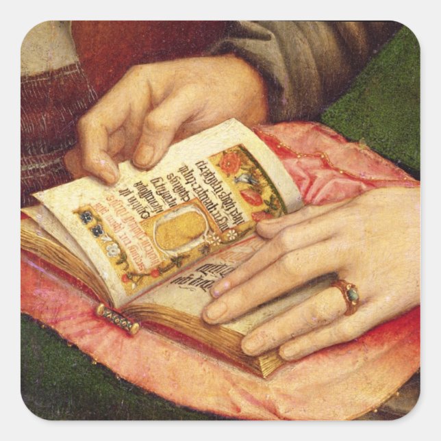 Adesivo Quadrado Virgem e Criança com Santos (Frente)