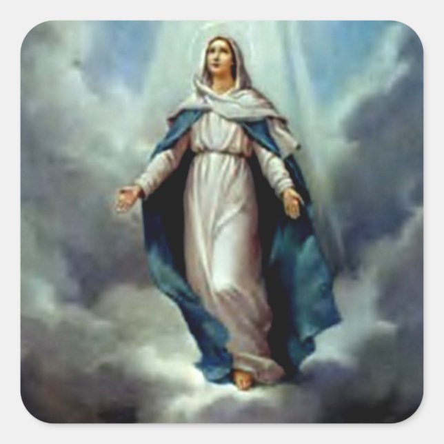 Adesivo Quadrado Virgem Maria Abençoada - Mãe de Deus (Frente)