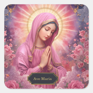 Adesivo Quadrado Virgem Maria orando Natal