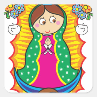 ADESIVO QUADRADO VIRGEN DE GUADALUPE CARICATURA 01 PRO PERSONALIZÁV