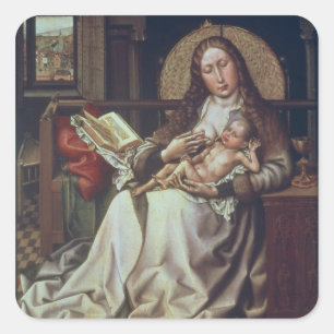 Adesivo Quadrado Virgin e criança antes de um Firescreen, c.1440