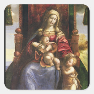 Adesivo Quadrado Virgin e criança com o St John infantil