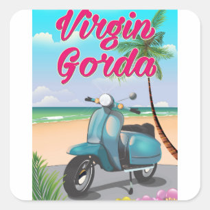Adesivo Quadrado Virgin Gorda Ilhas Virgens Britânicas