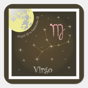 Adesivo Quadrado Virgo agosto 23 to de setembros de 23 autocolantes