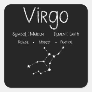 Adesivo Quadrado Virgo Horoscope Astrology Star Sinal de Astrologia