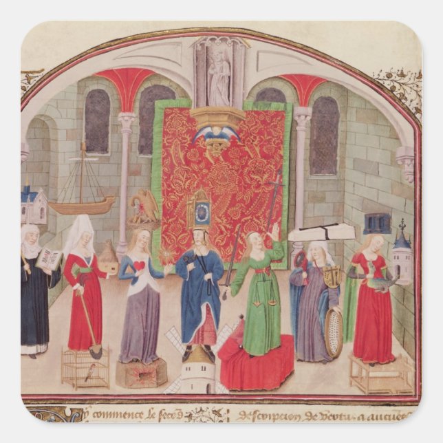 Adesivo Quadrado Virtudes Teológicas e Cardeal (Frente)