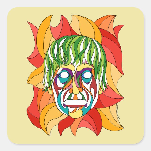 Adesivo Quadrado Visage Grimace (Frente)