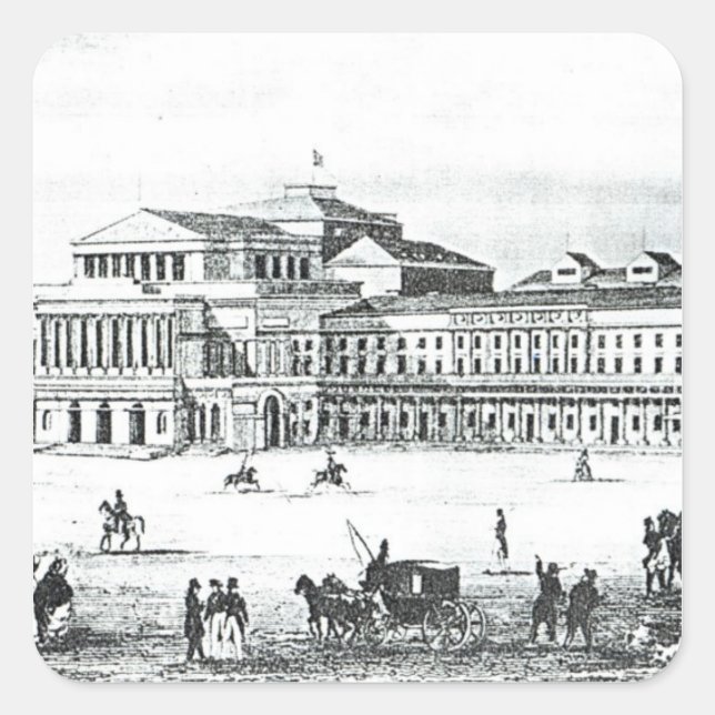 Adesivo Quadrado Visão do Grande Teatro, Varsóvia (Frente)