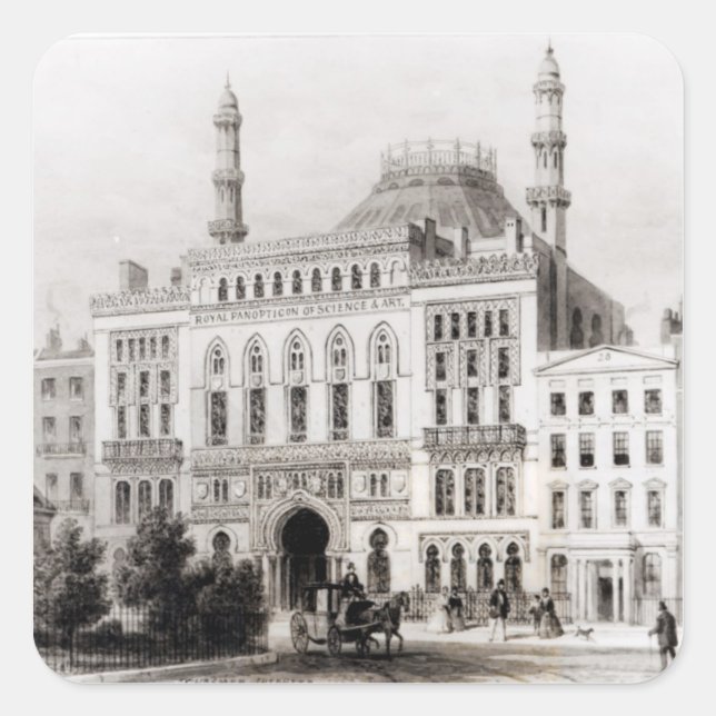 Adesivo Quadrado Visão do Panopticão Real da Ciência e (Frente)