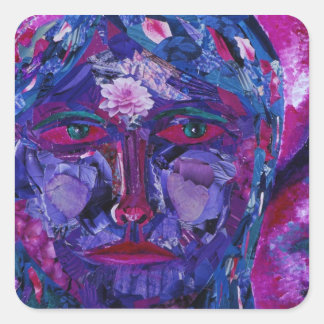 Adesivo Quadrado Visão Geral - Magenta e Violeta Visão Interna