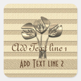 Adesivo Quadrado Visita de Feriados Dourados