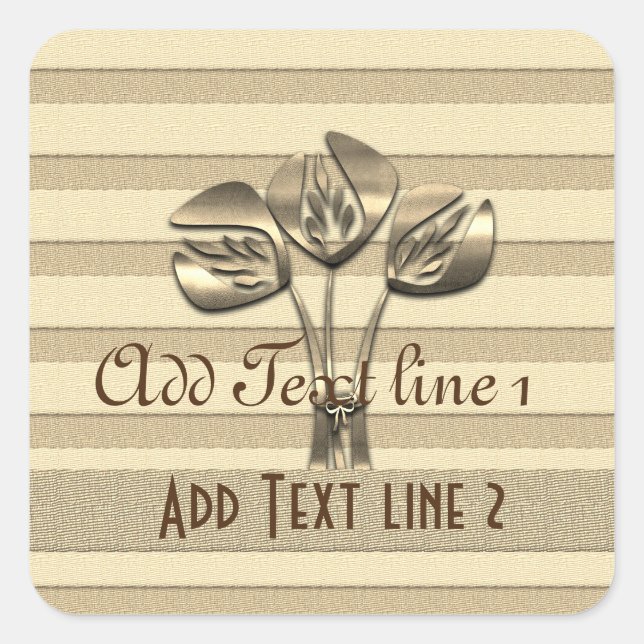 Adesivo Quadrado Visita de Feriados Dourados (Frente)