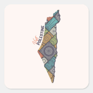 Adesivo Quadrado Visita Palestina: Patrimônio Dentro do Mapa