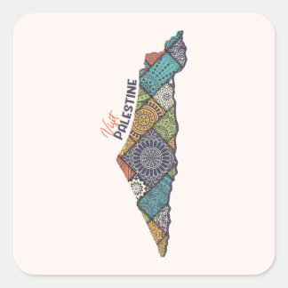 Adesivo Quadrado Visita Palestina: Patrimônio Dentro do Mapa