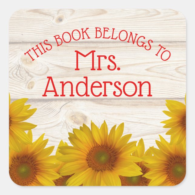 Adesivo Quadrado Visitas em Shiplap | Este livro pertence a (Frente)