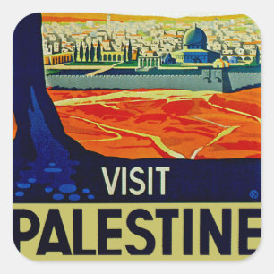 Adesivo Quadrado Visite a Palestina