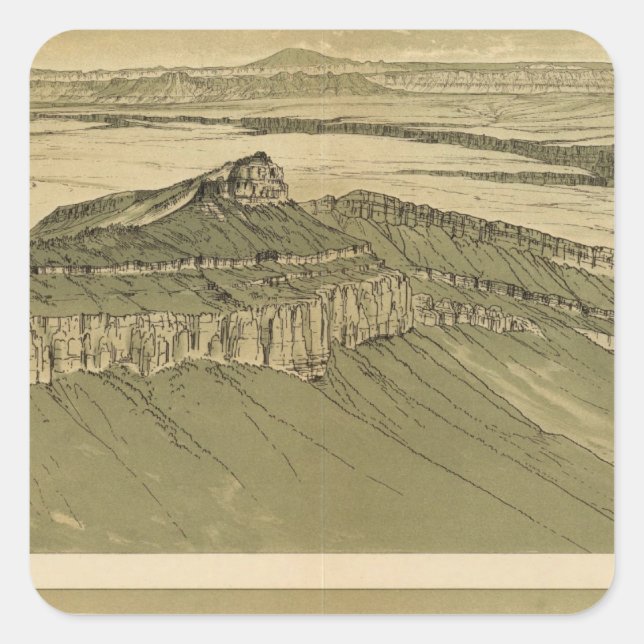 Adesivo Quadrado Visões da Plataforma Marble Canyon (Frente)