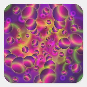 Adesivo Quadrado Visões Psicodélicas do Sticker