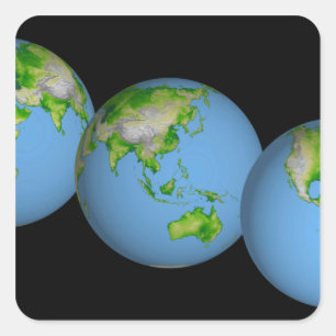 Adesivo Quadrado Visões topográficas do mundo