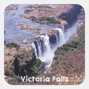 Adesivo Quadrado Vista aérea da famosa Victoria Falls - Zimbabué