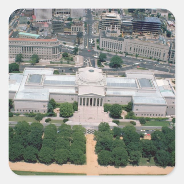 Adesivo Quadrado Vista aérea da Galeria Nacional de Arte (Frente)