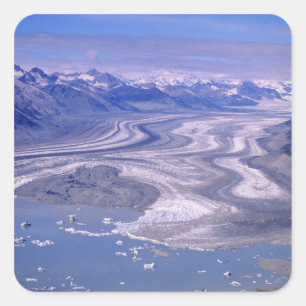 Adesivo Quadrado Vista aérea da geleira Lowell, Kluane National