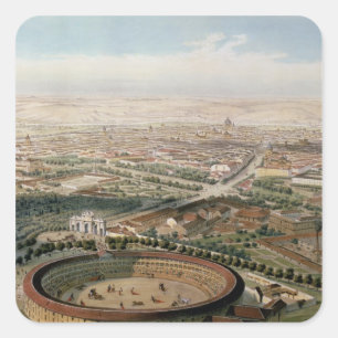 Adesivo Quadrado Vista aérea de Madrid da plaza de Toros