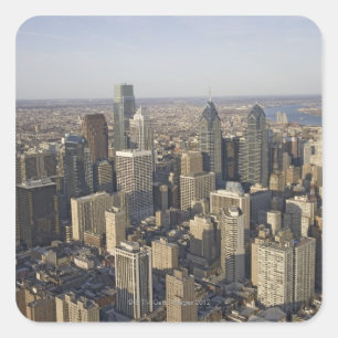 Adesivo Quadrado Vista aérea de Philadelphfia, Pensilvânia