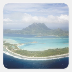 Adesivo Quadrado Vista aérea de um pequeno plano de viagem ao trab