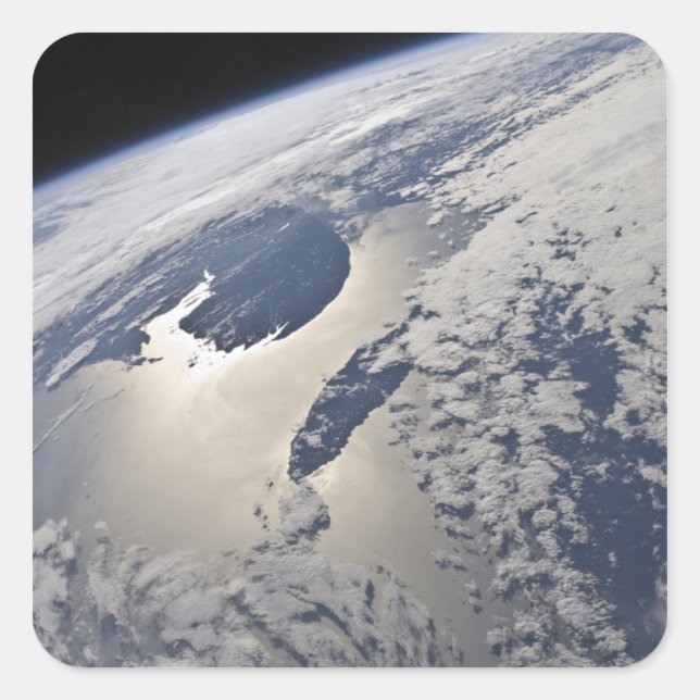 Adesivo Quadrado Vista altamente oblíqua da Península de Gaspe (Frente)